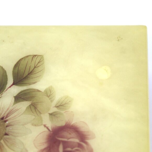 Vintage Genuine Alabaster Trinket Jewelry Box Yellow w/Flowers Created in Italy - Picture 4 of 11